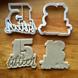 Set of 2 Lettered Number 15 Cookie Cutters/Dishwasher Safe