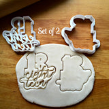 Set of 2 Lettered Number 18 Cookie Cutters/Dishwasher Safe