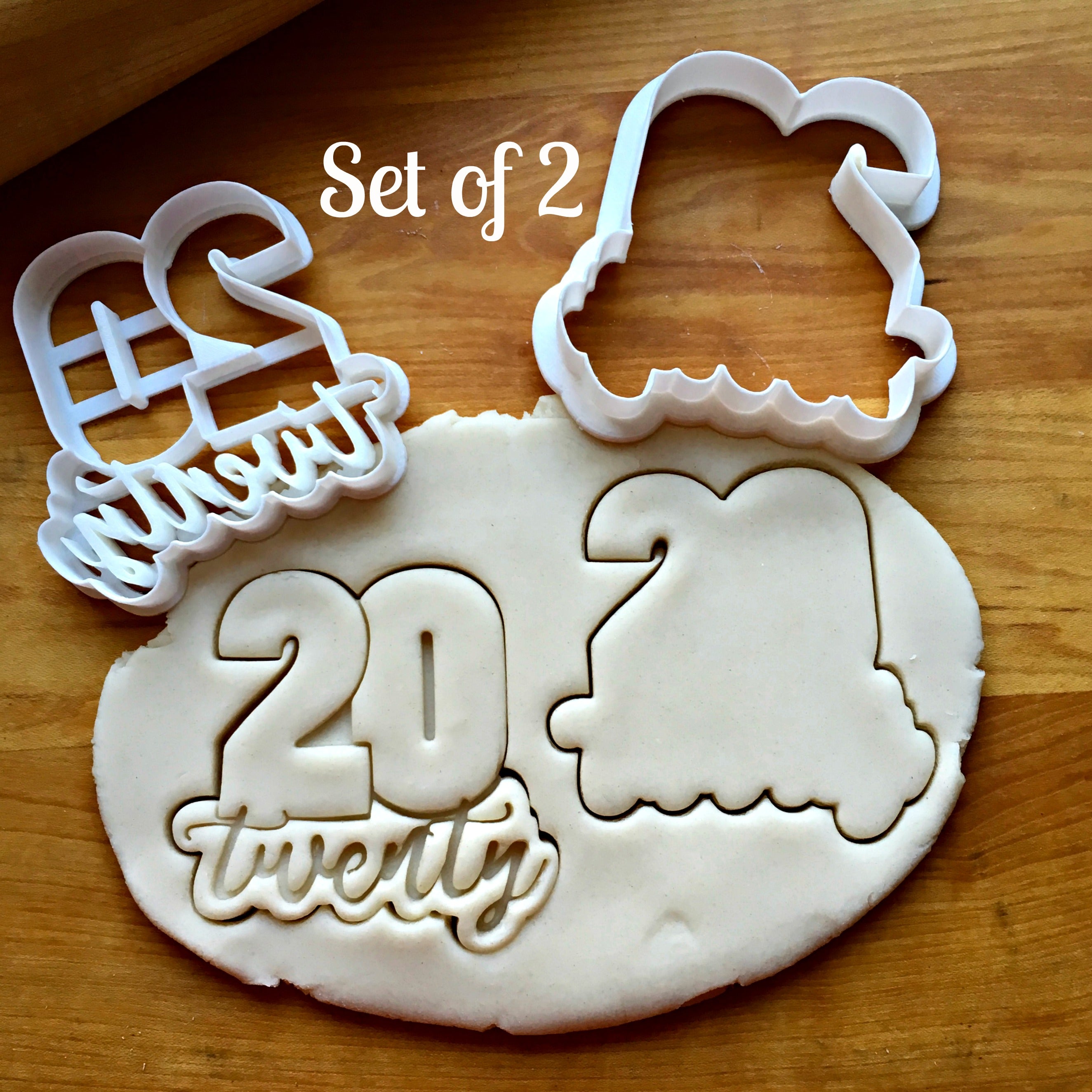 Set of 2 Lettered Number 20 Cookie Cutters/Dishwasher Safe