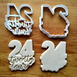 Set of 2 Lettered Number 24 Cookie Cutters/Dishwasher Safe