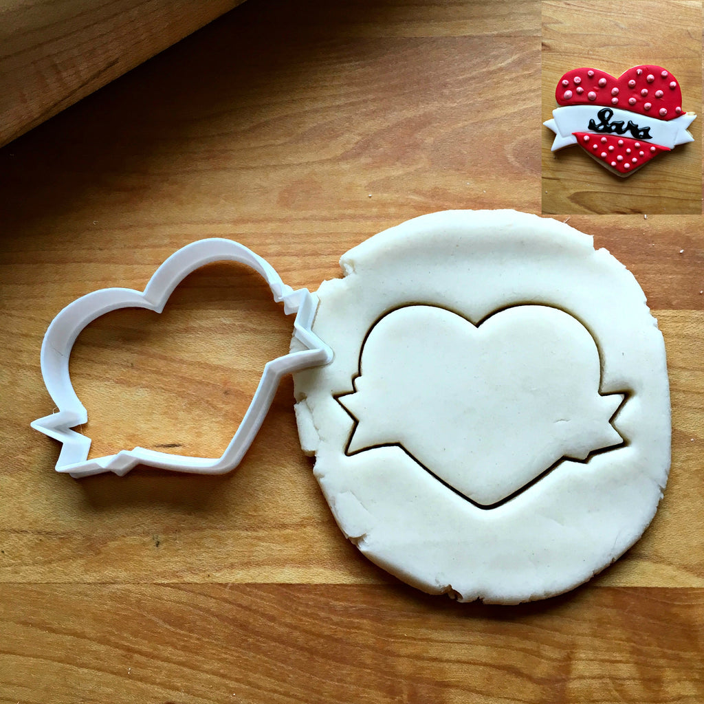 Heart with Banner Cookie Cutter/Dishwasher Safe