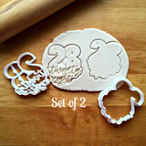 Set of 2 Lettered Number 28 Cookie Cutters/Dishwasher Safe