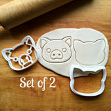 Set of 2 Pig Face Cookie Cutters/Dishwasher Safe