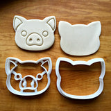 Set of 2 Pig Face Cookie Cutters/Dishwasher Safe