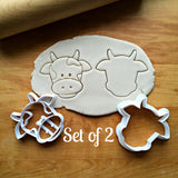 Set of 2 Cow Face Cookie Cutters/Dishwasher Safe