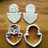Set of 2 Cupid Heart Frame Cookie Cutters/Dishwasher Safe