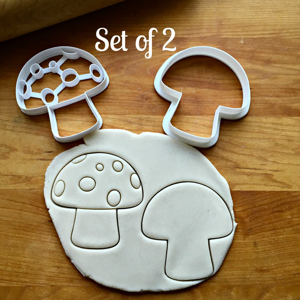 Set of 2 Mushroom Cookie Cutters/Dishwasher Safe