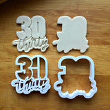 Set of 2 Lettered Number 30 Cookie Cutters/Dishwasher Safe