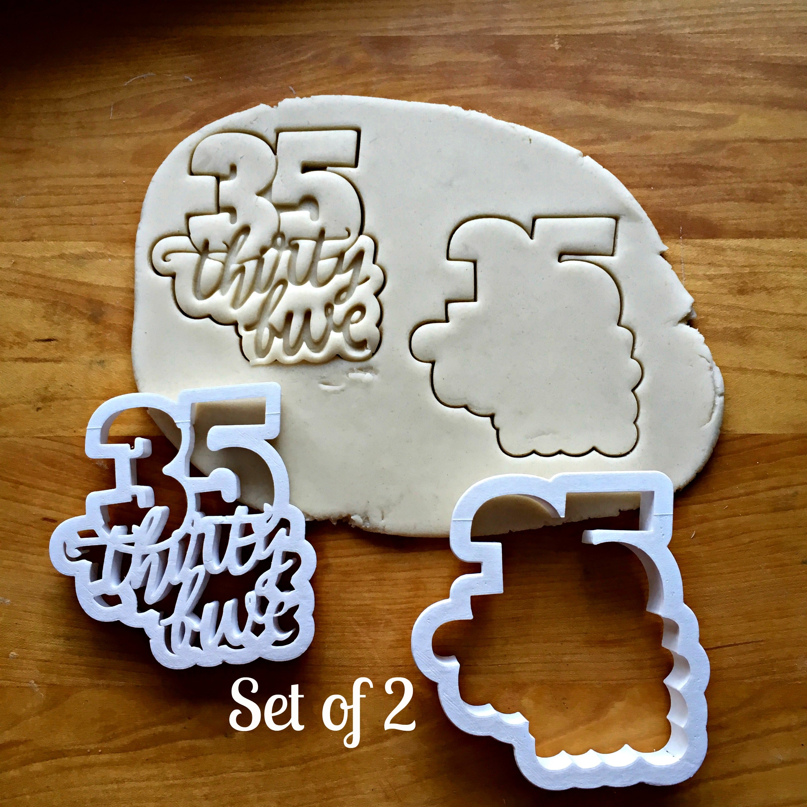 Set of 2 Lettered Number 35 Cookie Cutters/Dishwasher Safe