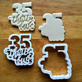 Set of 2 Lettered Number 35 Cookie Cutters/Dishwasher Safe