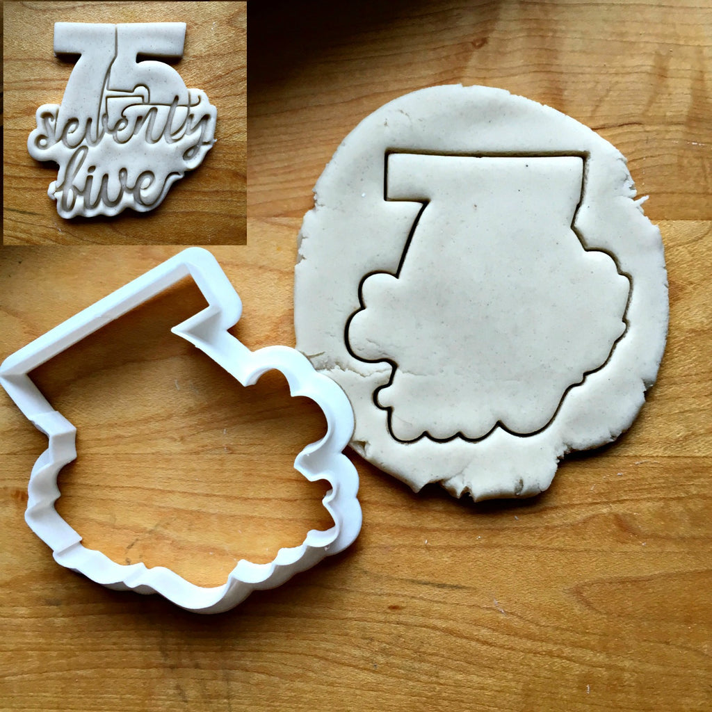 Lettered Number 75 Cookie Cutter/Dishwasher Safe