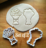 Set of 2 Bouquet of Flowers Cookie Cutters/Dishwasher Safe