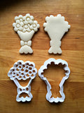 Set of 2 Bouquet of Flowers Cookie Cutters/Dishwasher Safe
