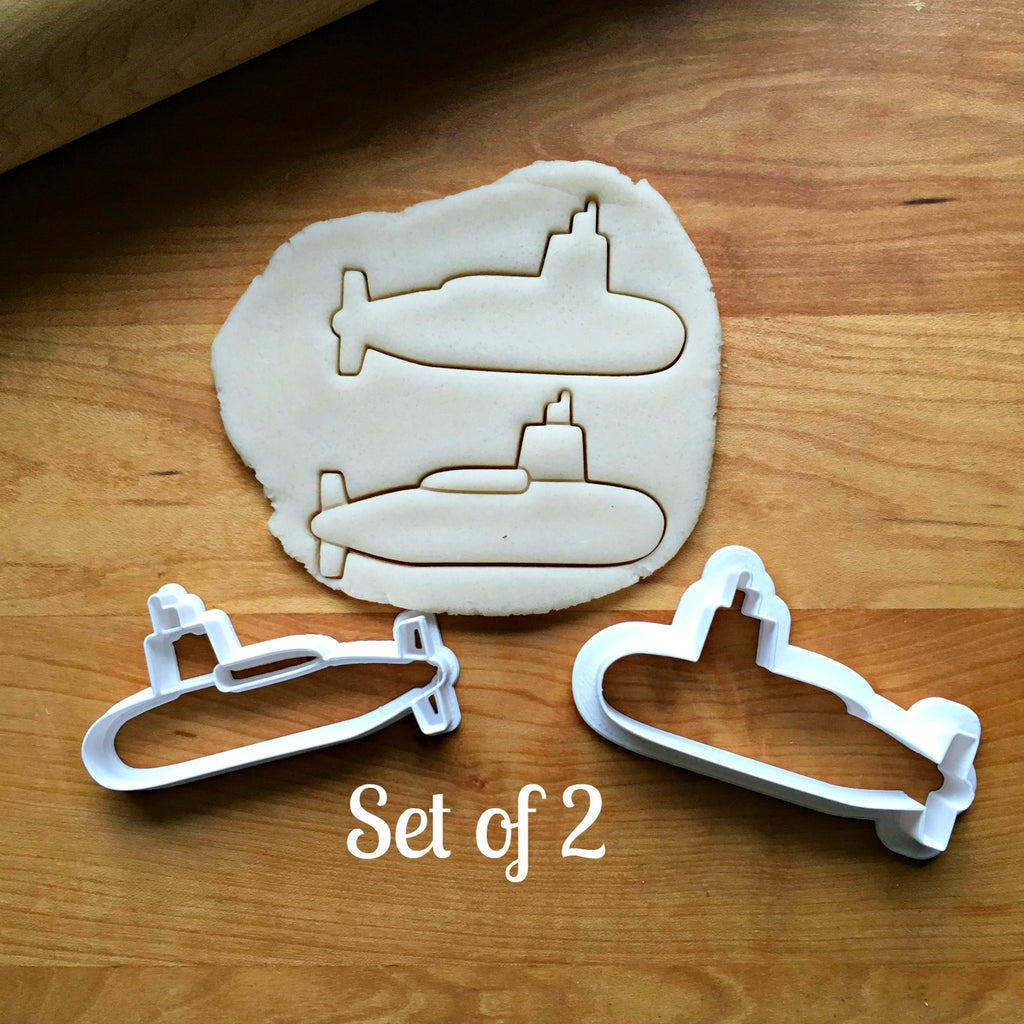 Set of 2 Submarine Cookie Cutters/Multi-Size/Dishwasher Safe