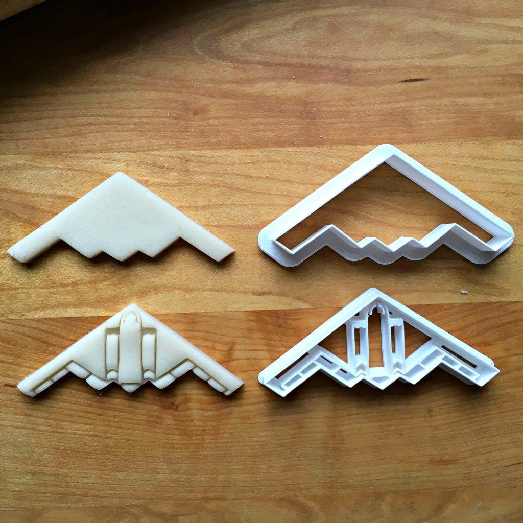 Set of 2 Stealth Bomber Jet Cookie Cutters/Multi-Size/Dishwasher Safe