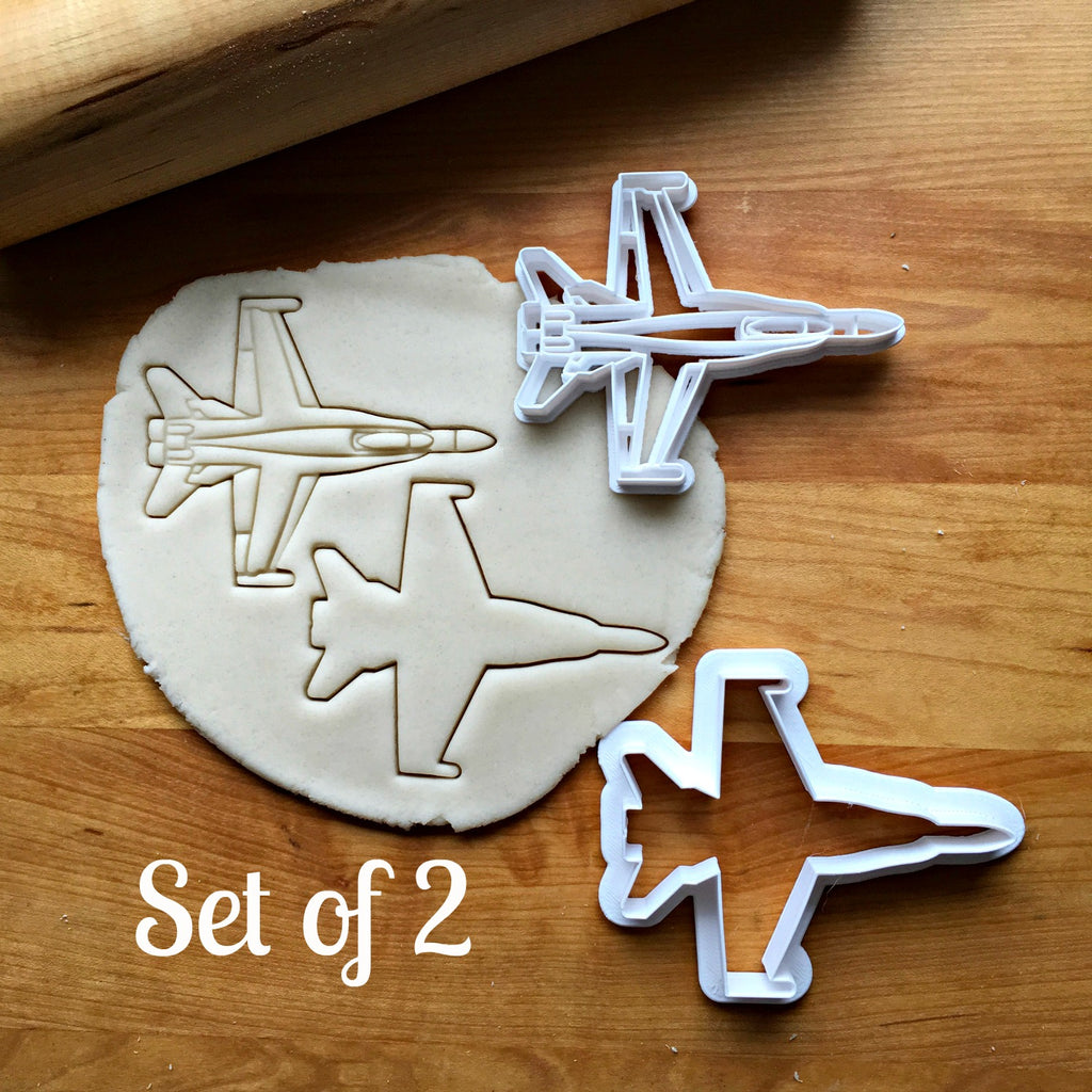 Set of 2 Navy Fighter Jet Cookie Cutters/Multi-Size/Dishwasher Safe