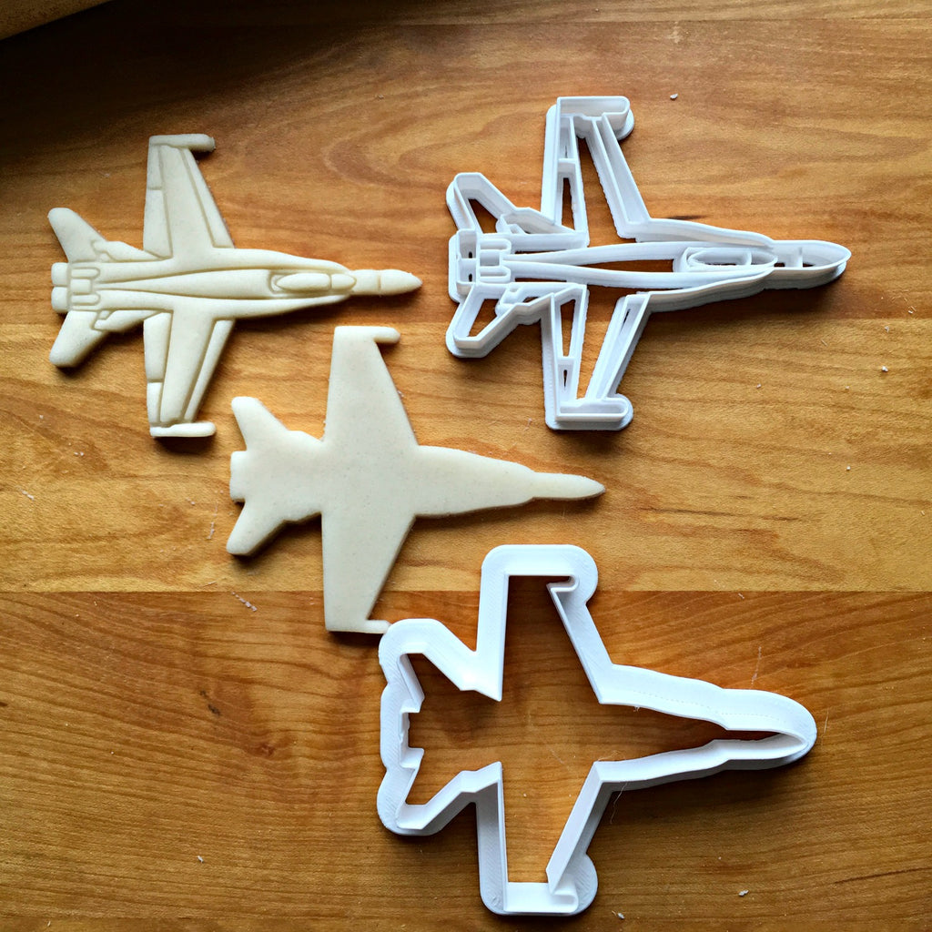 Set of 2 Navy Fighter Jet Cookie Cutters/Multi-Size/Dishwasher Safe