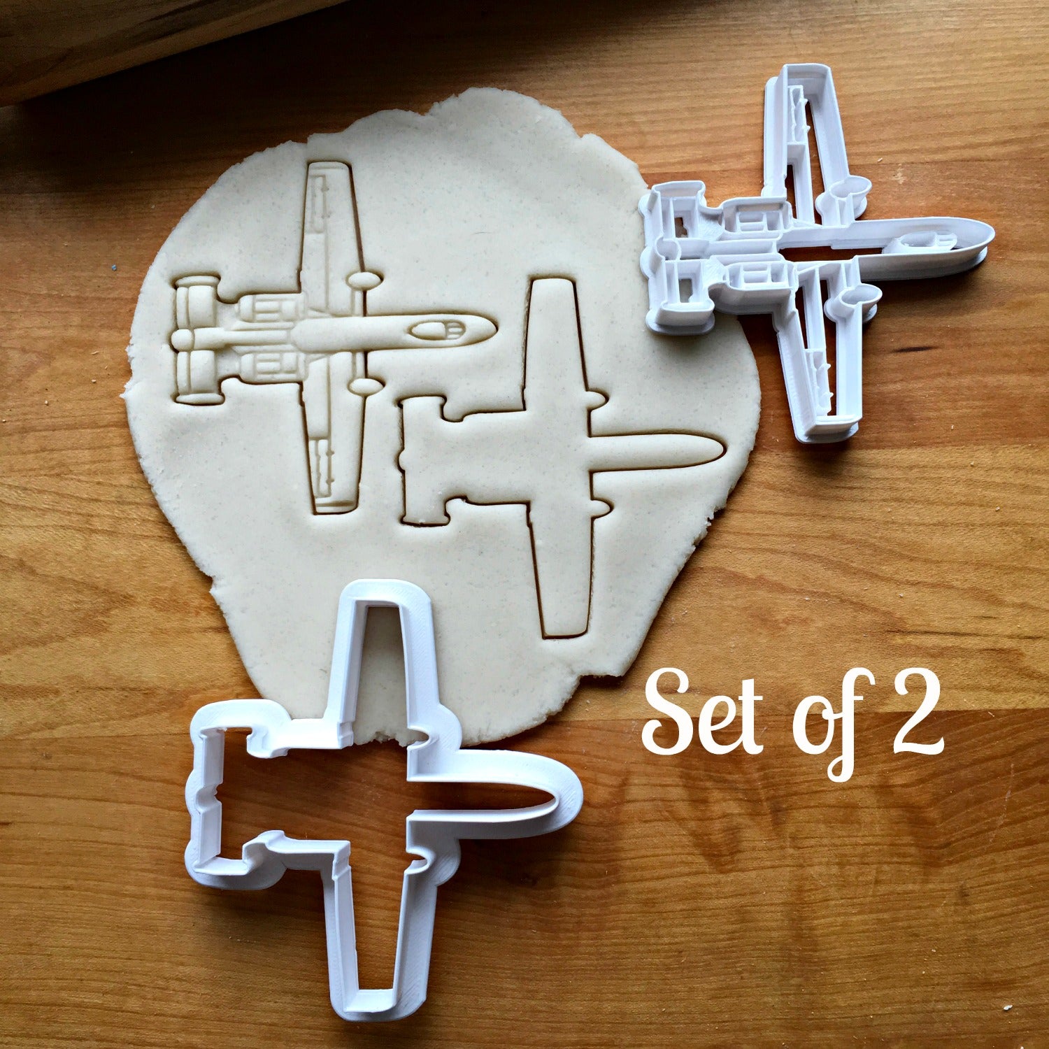 Set of 2 Attack Jet Fighter Cookie Cutters/Multi-Size/Dishwasher Safe