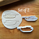 Set of 2 Military Tank Cookie Cutters/Multi-Size/Dishwasher Safe