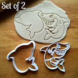 Set of 2 Smiling Shark Cookie Cutters/Dishwasher Safe
