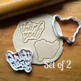 Set of 2 Thank You Script Cookie Cutters/Dishwasher Safe