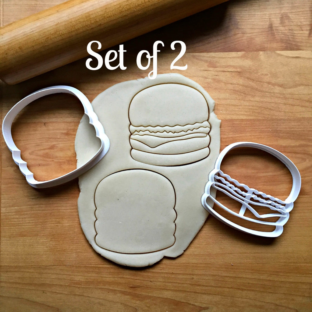Set of 2 Hamburger Cookie Cutters/Dishwasher Safe