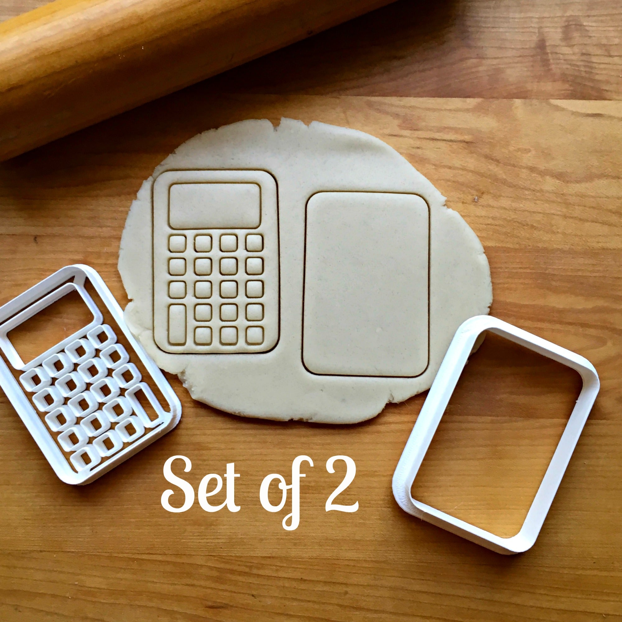 Set of 2 Calculator Cookie Cutters/Dishwasher Safe