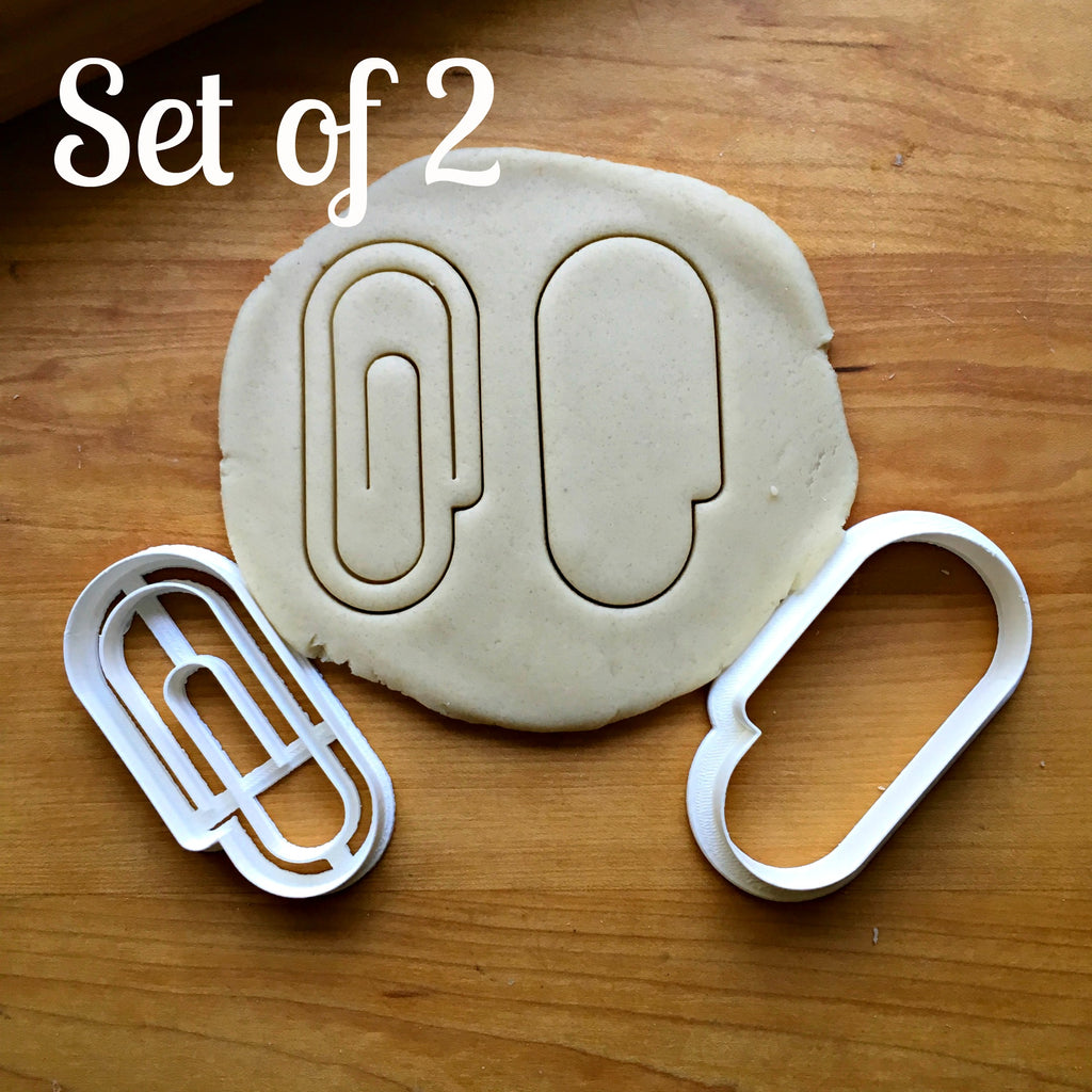 Set of 2 Paper Clip Cookie Cutters/Dishwasher Safe