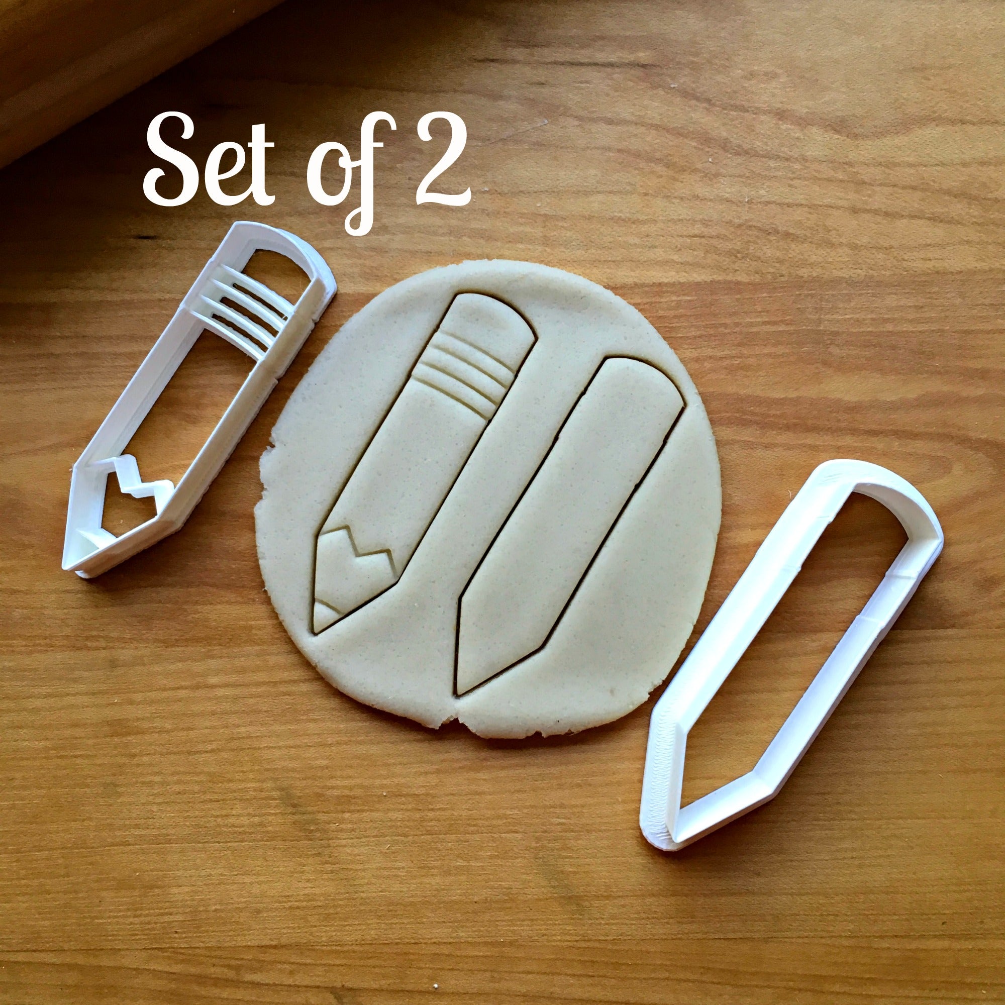 Set of 2 Skinny Pencil Cookie Cutters/Dishwasher Safe