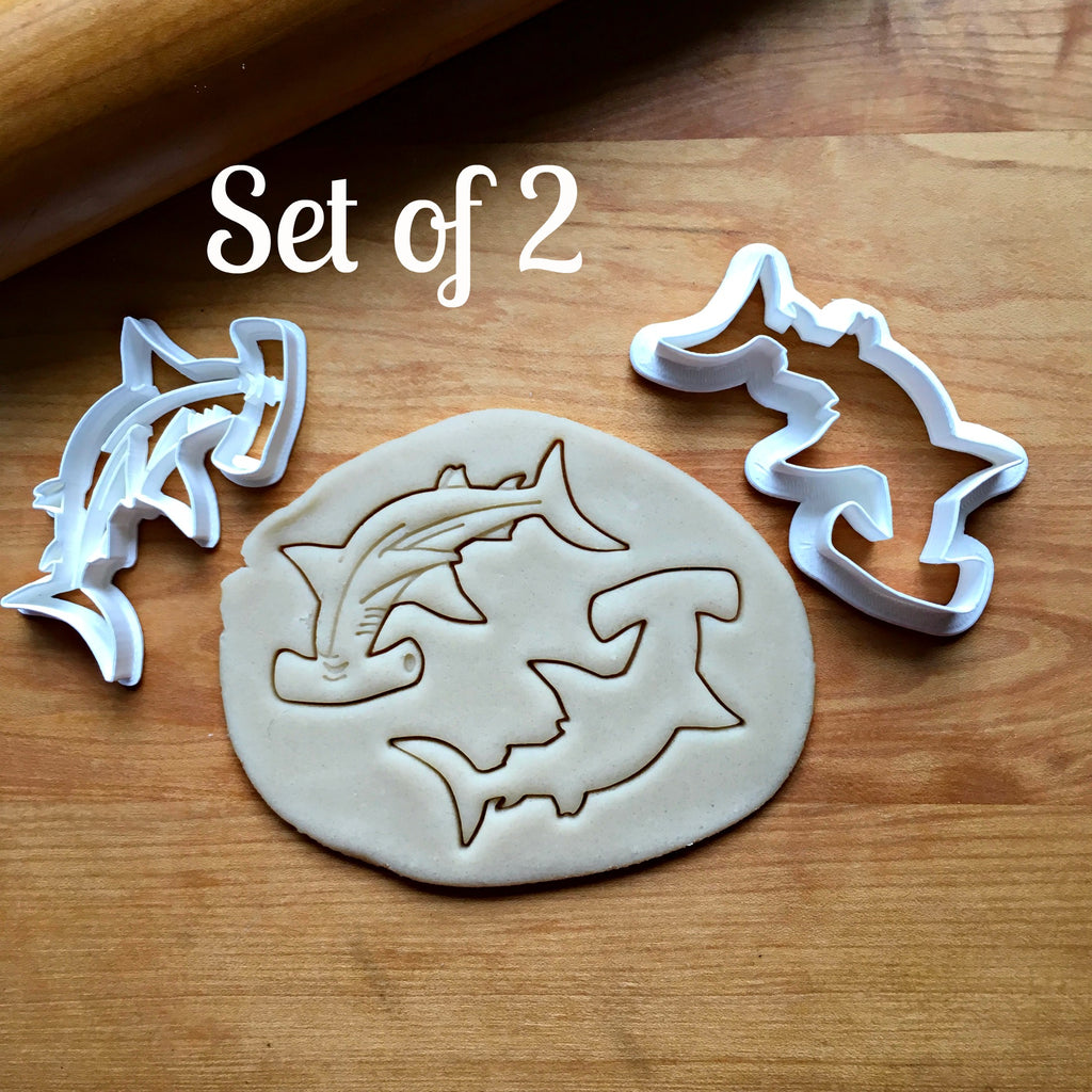 Set of 2 Hammerhead Shark Cookie Cutters/Dishwasher Safe