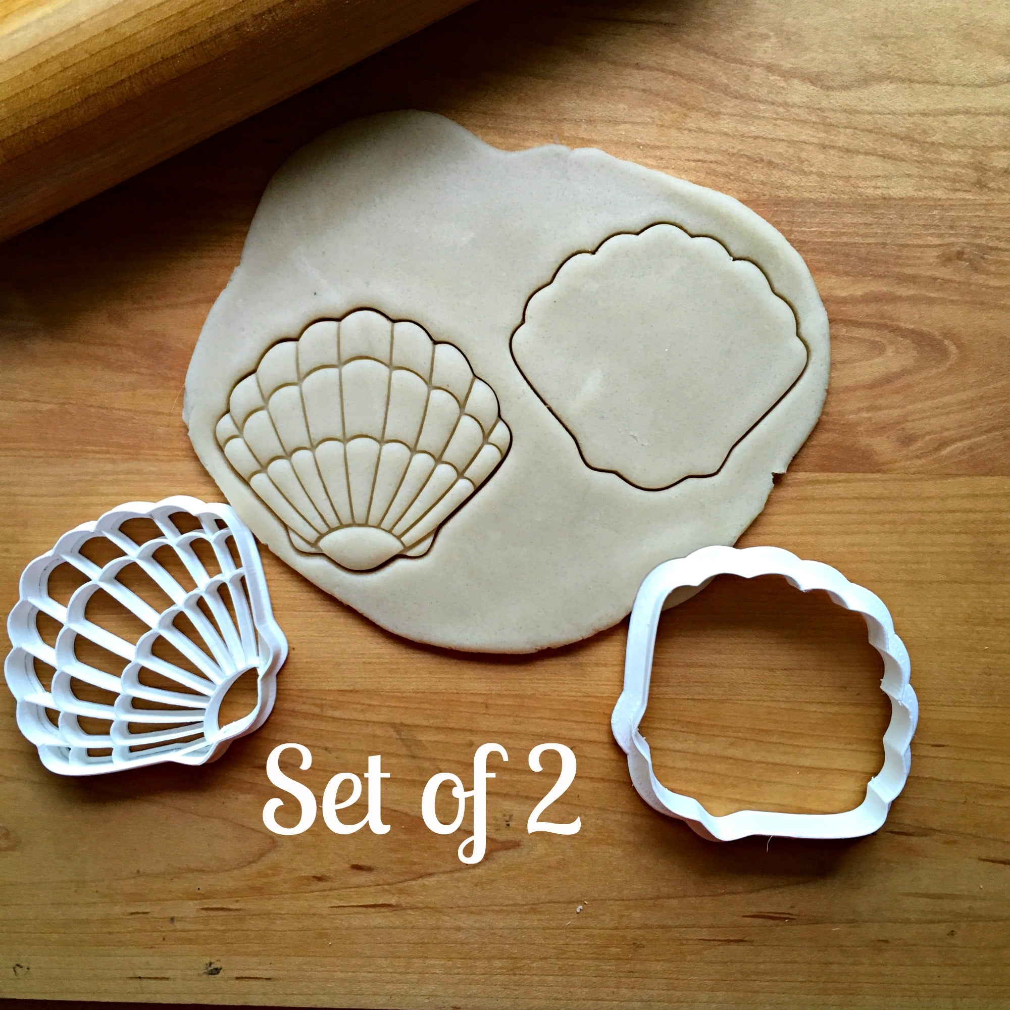 Set of 2 Seashell Cookie Cutters/Dishwasher Safe