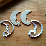 Set of 2 Crescent Moon and Star Cookie Cutters/Dishwasher Safe