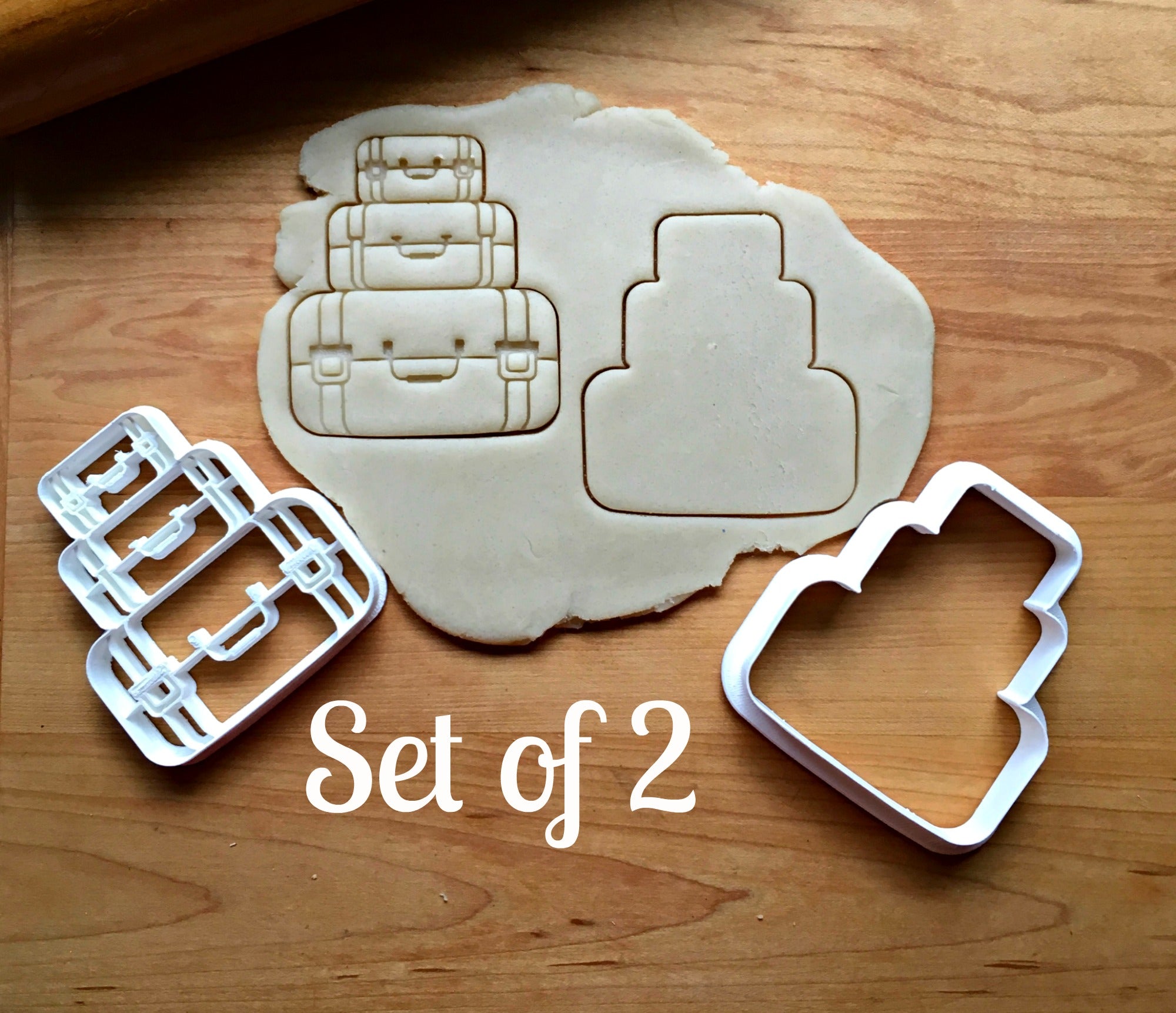Set of 2 Luggage Cookie Cutters/Dishwasher Safe