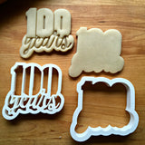 Set of 2 Lettered Number 100 Years Cookie Cutters/Dishwasher Safe