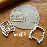 Set of 2 Christmas Pickup Truck with Tailgate Cookie Cutters/Dishwasher Safe