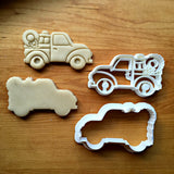 Set of 2 Christmas Pickup Truck with Wreath Cookie Cutters/Dishwasher Safe
