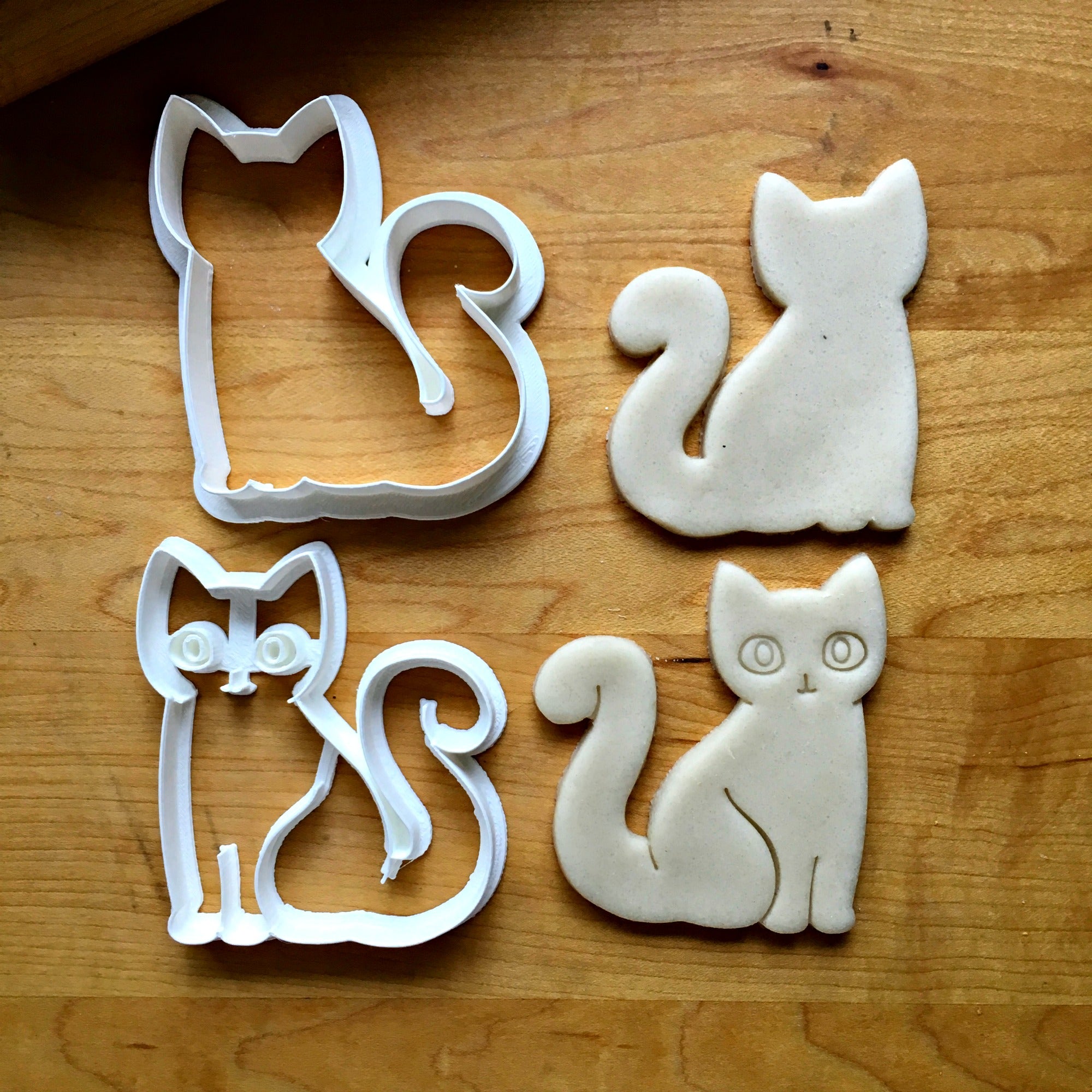 Set of 2 Kitty Cat Cookie Cutters/Dishwasher Safe