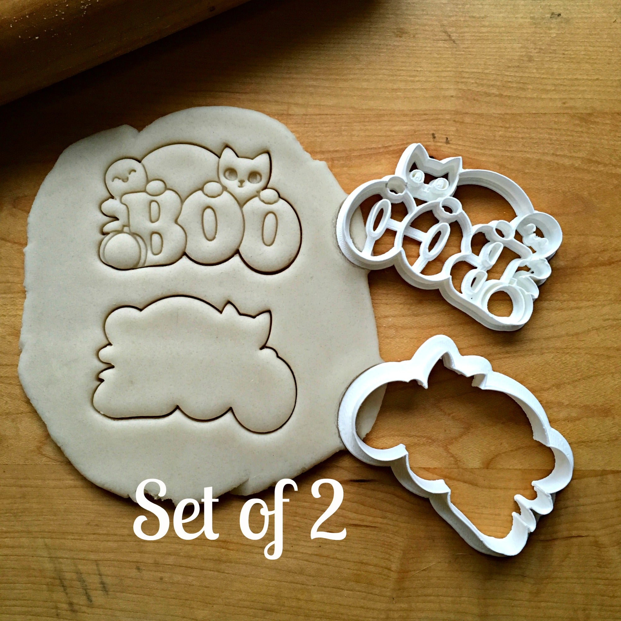 Set of 2 Cute Boo Cookie Cutters/Dishwasher Safe