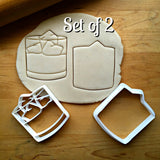 Set of 2 Whiskey Tumbler Glass Cookie Cutters/Dishwasher Safe