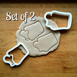 Set of 2 Cookie/Baking Sheet with Mitt Cookie Cutters/Dishwasher Safe
