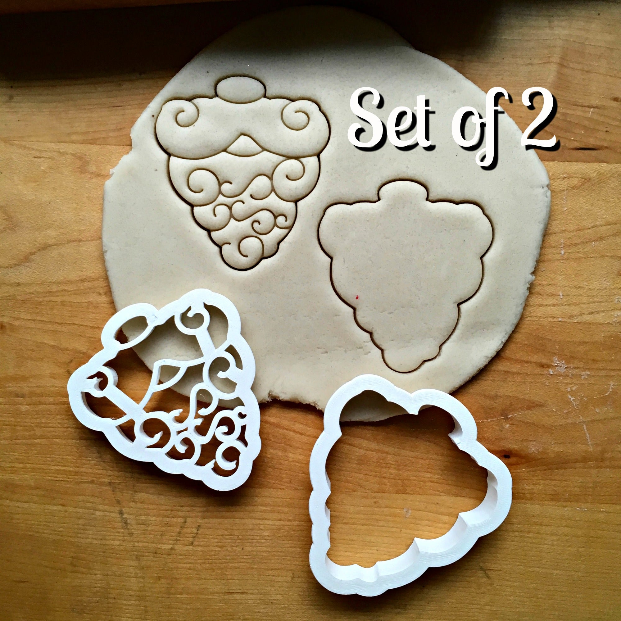 Set of 2 Santa Beard Cookie Cutters/Dishwasher Safe