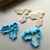 Set of 2 Holly Cookie Cutters/Dishwasher Safe