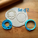 Set of 2 Wreath with Holly Cookie Cutters/Dishwasher Safe