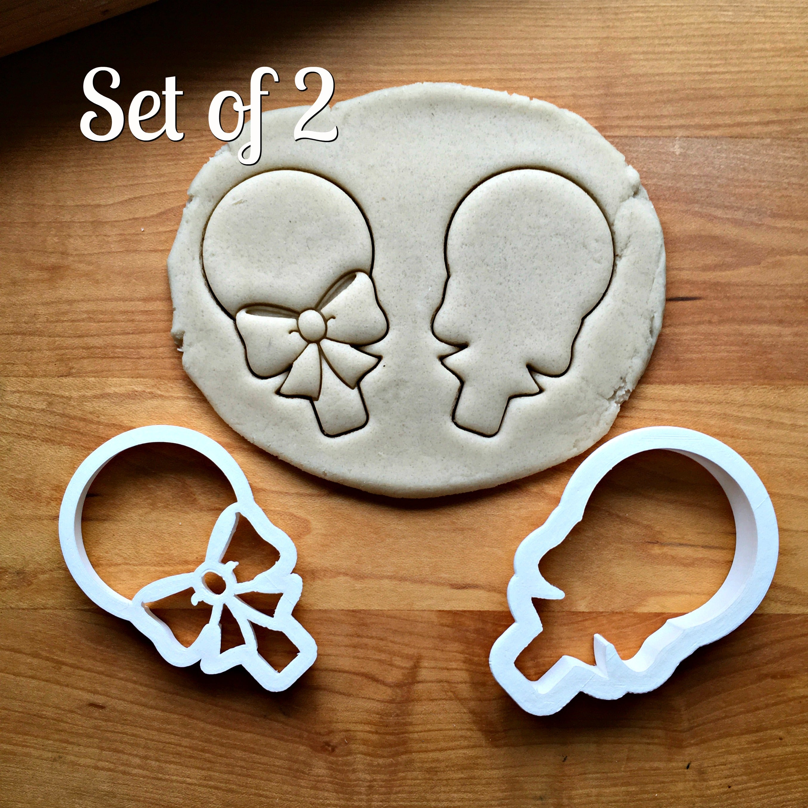 Set of 2 Lollipop/Sucker with Bow Cookie Cutters/Dishwasher Safe