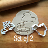 Set of 2 Tree Topped Station Wagon Cookie Cutters/Dishwasher Safe