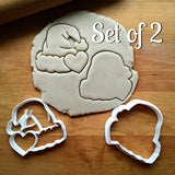 Set of 2 Santa Hat with Heart Cookie Cutters/Dishwasher Safe