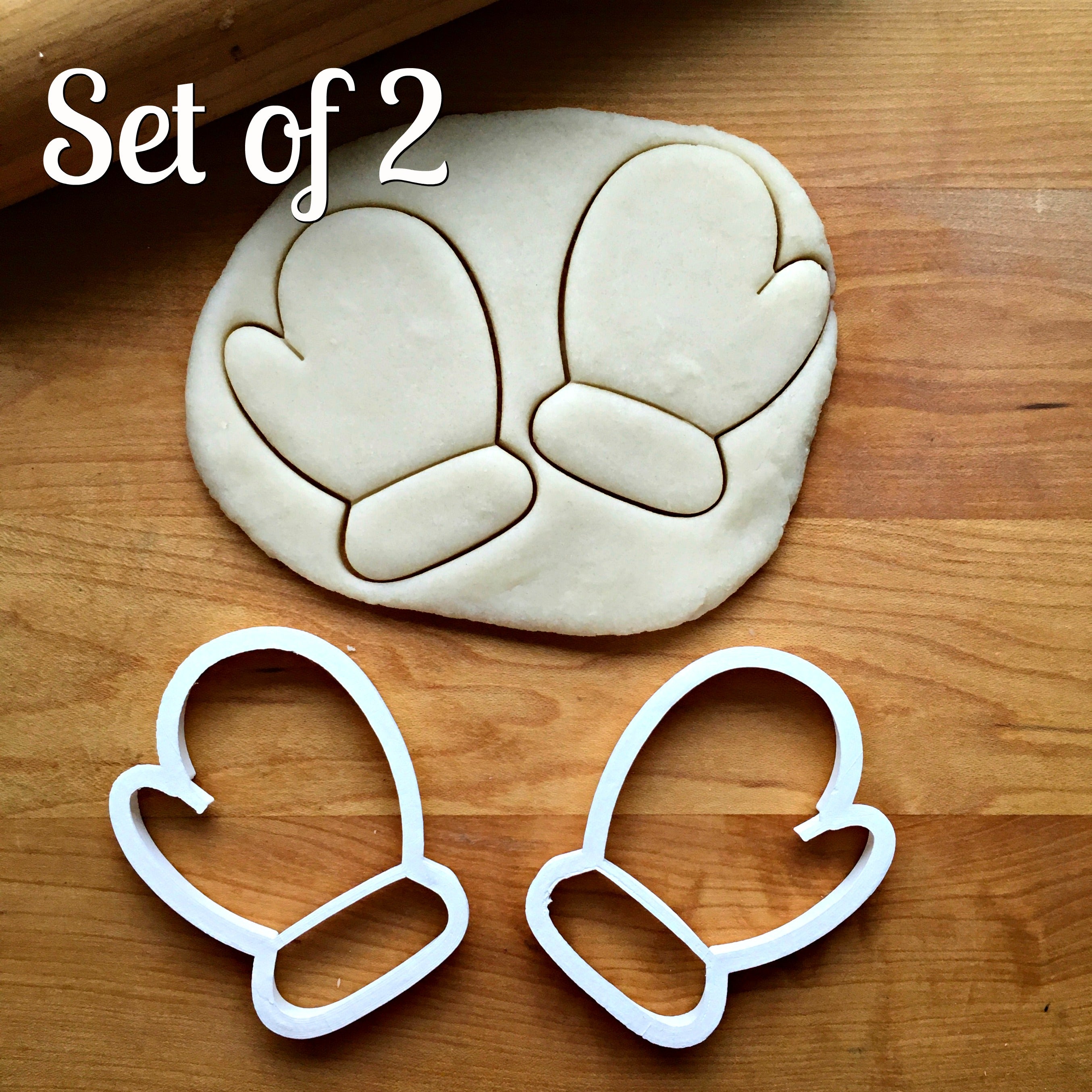 Set of 2 Mitten Cookie Cutters/Dishwasher Safe