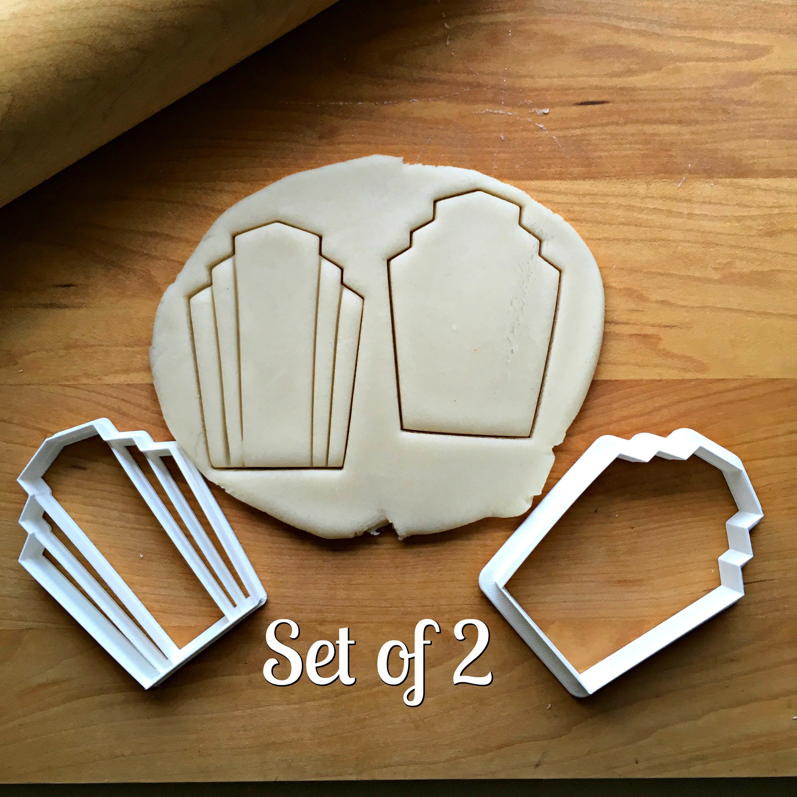 Set of 2 Flashy Fab/Art Deco Cookie Cutters/Dishwasher Safe