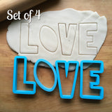Set of 4 LOVE Football Cookie Cutters/Dishwasher Safe