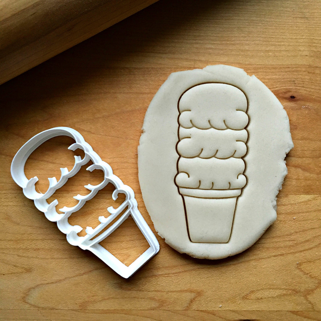 Triple Scoop Ice Cream Cone Cookie Cutter/Dishwasher Safe